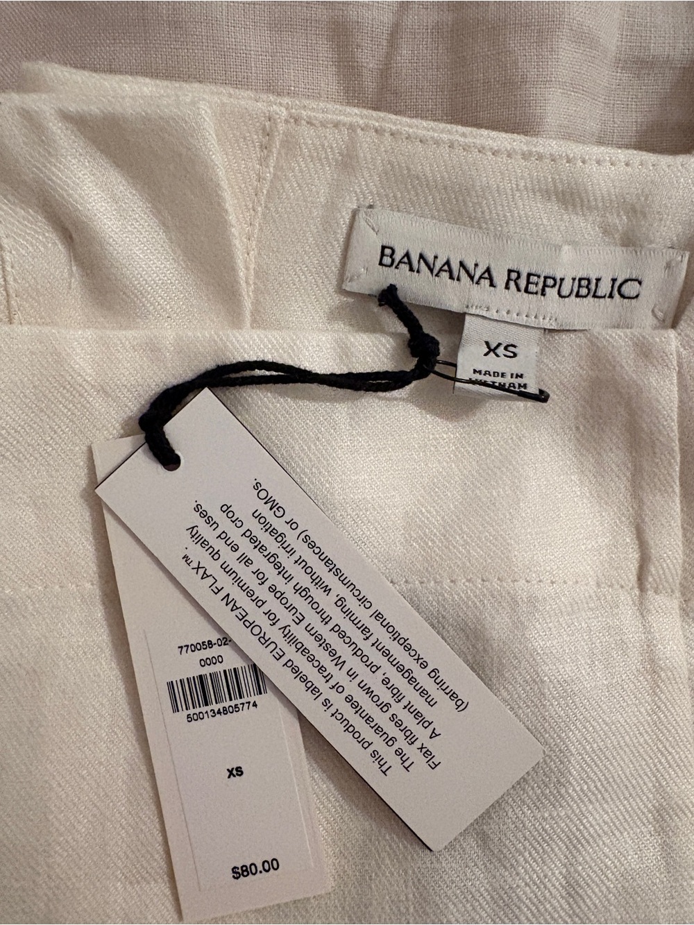 Banana Republic White Linen Square-Neck Crop Top - Picture 2 of 7
